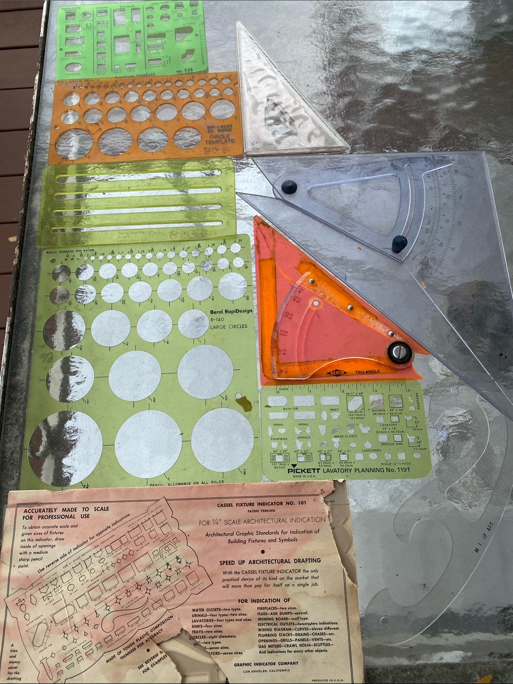 Vintage templates for drafting